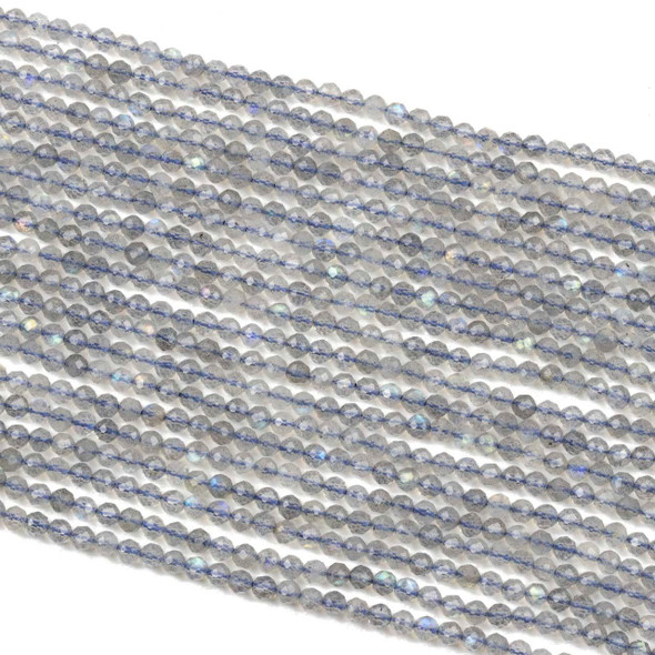 Cherry Tree Beads Blue Labradorite 3mm Faceted Round Beads - 15 inch strand 