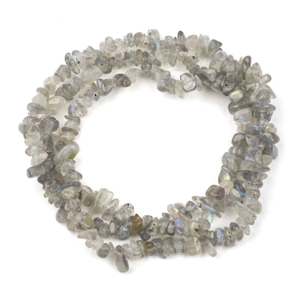 Labradorite 5-8mm Chip Beads - 32" circular strand