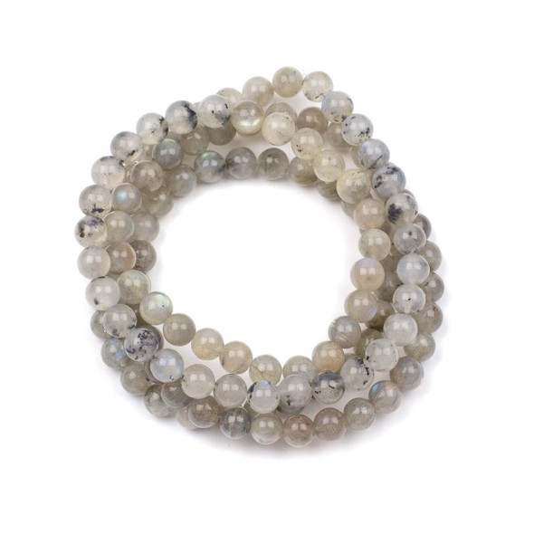 Cherry Tree Beads Blue Labradorite 8mm Mala Round Beads - 115 beads per strand 