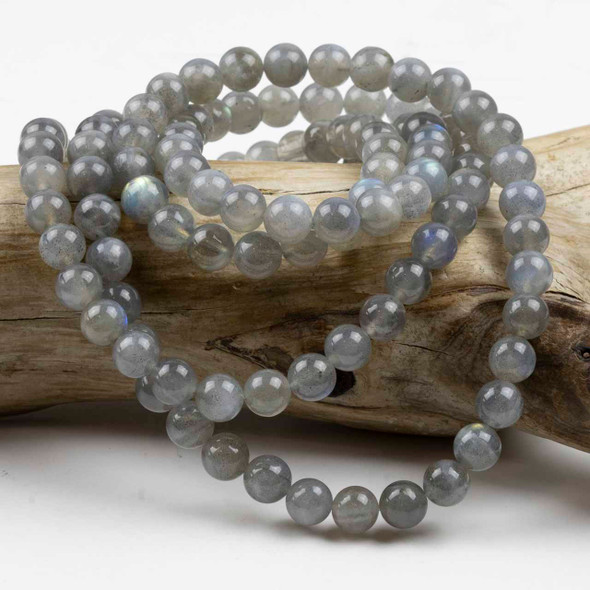 Cherry Tree Beads Blue Labradorite 8mm Mala Round Beads - 115 beads per strand