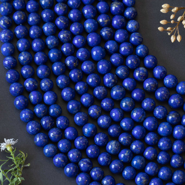 Lapis 8mm Round Beads - 15 inch strand
