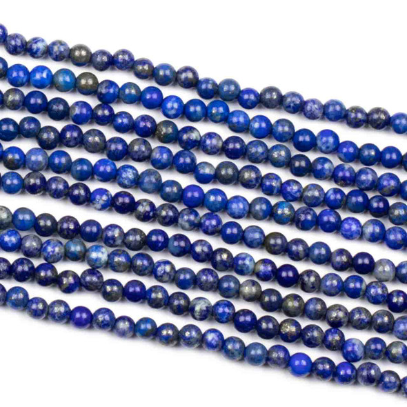 Lapis 4mm Round Beads - 15 inch strand
