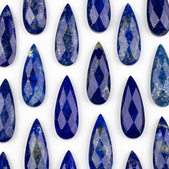 Lapis 15x37mm Top Drilled Faceted Teardrop Pendant - 1 per bag