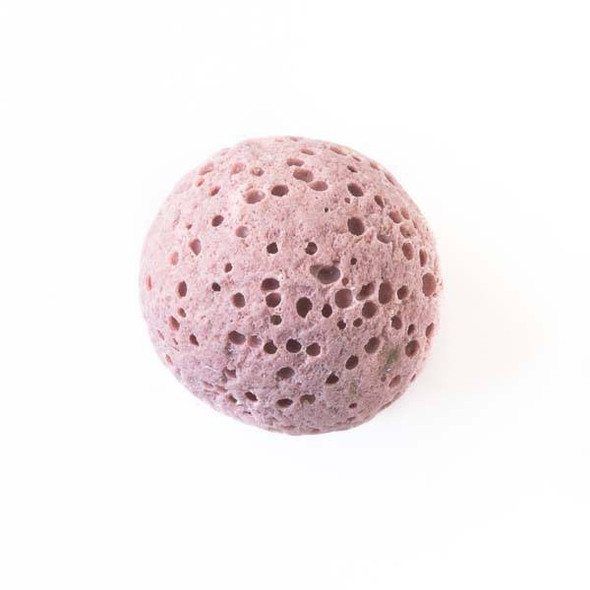 Lava Rock 16mm Rose Pink Round Essential Oil Diffusers - 3 per bag