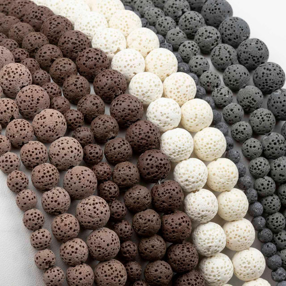 Cherry Tree Beads Lava Round Beads - 15 inch strand 