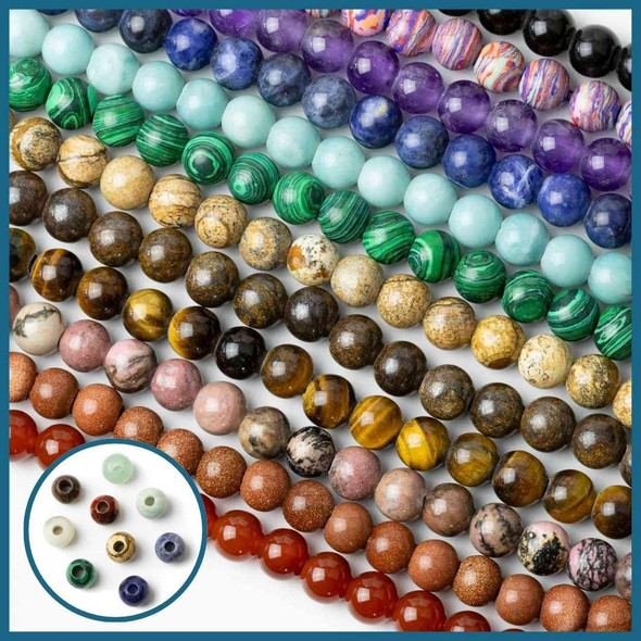 Cherry Tree Beads Large Hole Gemstone 12mm Round Beads with 4mm Drilled Hole - approx. 8 inch strand 