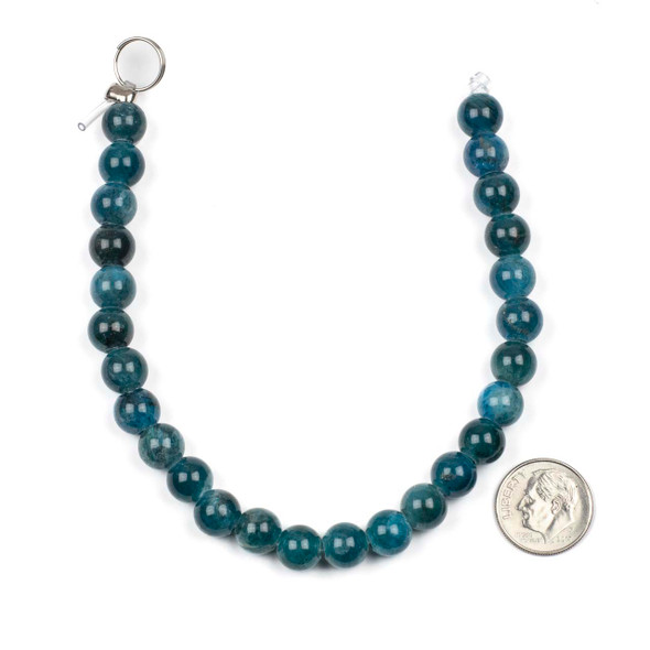 Large Hole Apatite 8mm Round Beads with a 2.5mm Drilled Hole - approx. 8 inch strand