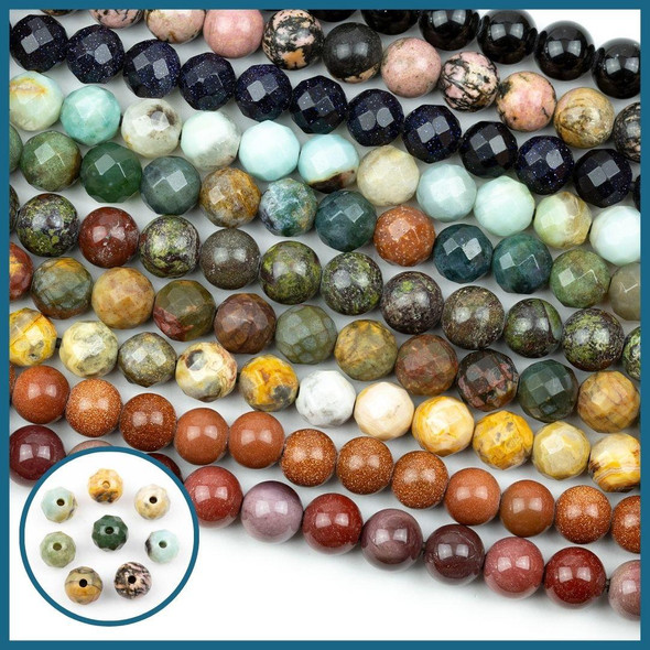 Cherry Tree Beads Large Hole Gemstone 12mm Round Beads with a 2.5mm Drilled Hole - approx. 8 inch strand 