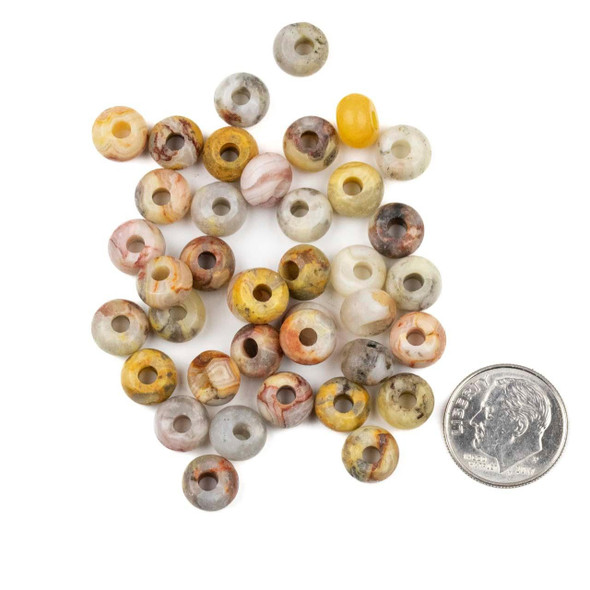Large Hole Gemstone 5x8mm Rondelle with 2.5mm Drilled Hole - approx. 8 inch strand