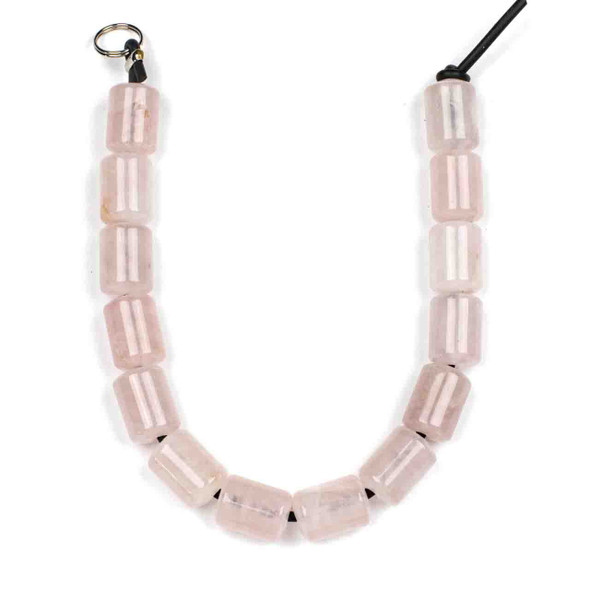 Large Hole Rose Quartz 10x14mm Barrel Beads with 2.5mm Drilled Hole - approx. 8 inch strand