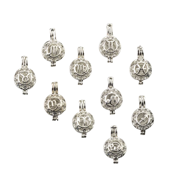 Each pendant opens to hold a small insert, making it both decorative and functional