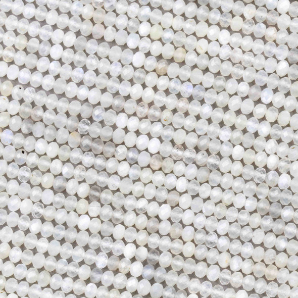 Moonstone 3x4mm Faceted Rondelle Beads - 14 inch strand
