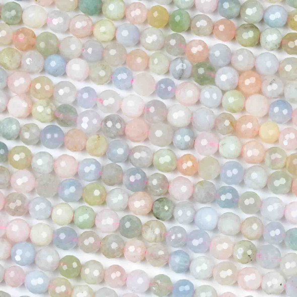 Morganite 6mm Faceted Round Beads - 15 inch strand