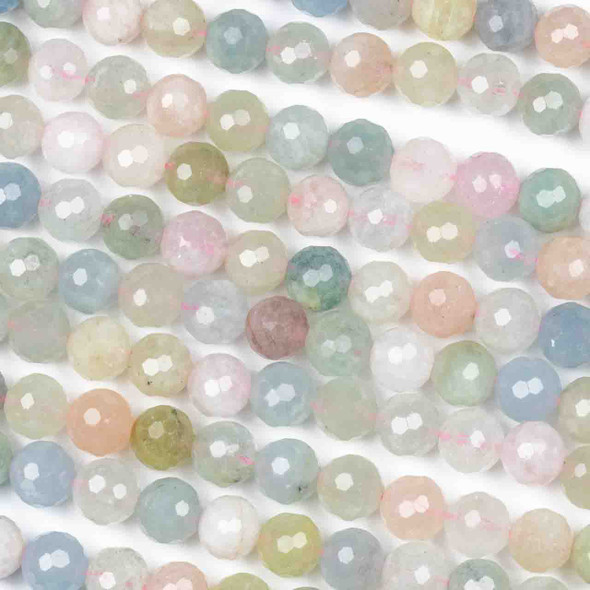 Morganite 8mm Faceted Round Beads - 15.5 inch strand