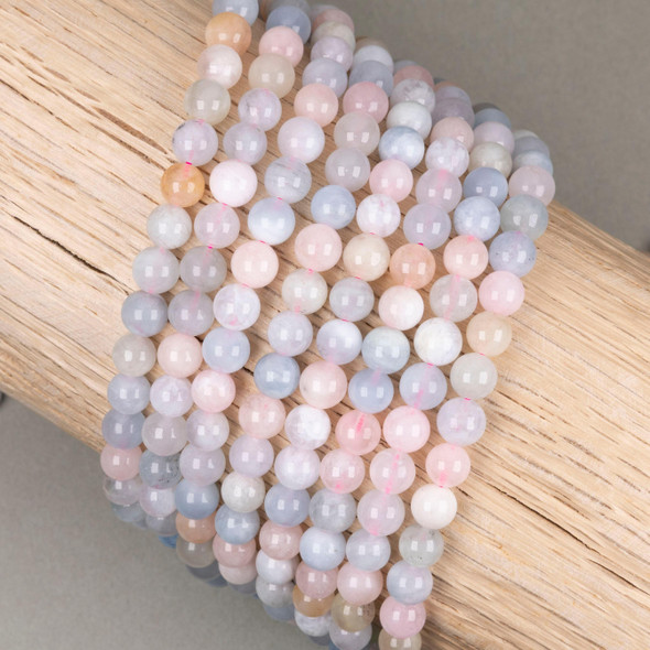 Cherry Tree Beads Morganite 6mm Round Beads - 15 inch strand 