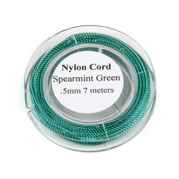 Nylon Cord - Spearmint Green, .5mm, 7 meter spool