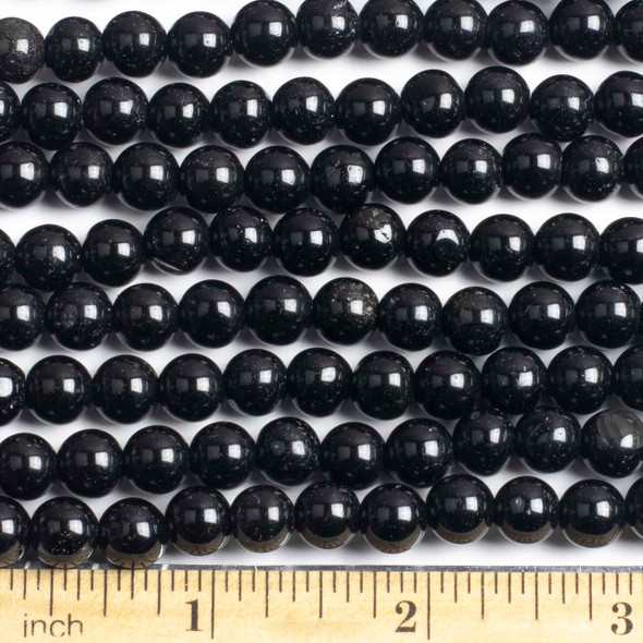 Black Obsidian 8mm Round Beads - approx. 8 inch strand, Set A