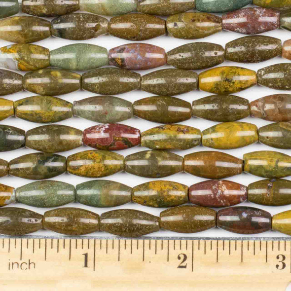 Ocean Jasper 7x14mm Rice Beads - approx. 8 inch strand, Set A