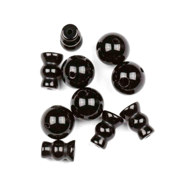Cherry Tree Beads Onyx 10mm Guru Bead with 7x10mm Tower - 1 set per bag 