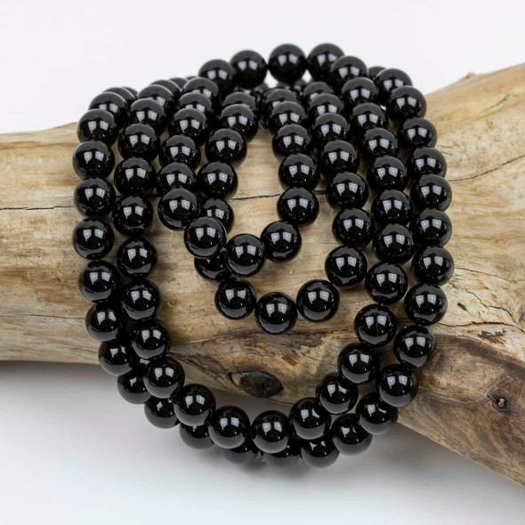 Cherry Tree Beads Onyx 8mm Mala Round Beads - 115 beads per strand 