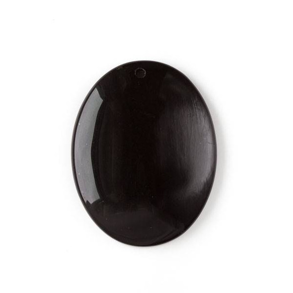 Onyx 35x45mm Top Front to Back Drilled Oval Pendant with a Flat Back - 1 per bag