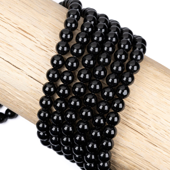 Cherry Tree Beads Onyx 8mm Round Beads - 15 inch strand 