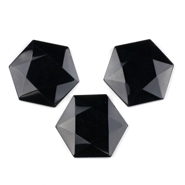 Onyx 40x45mm Top Drilled Faceted Hexagon Pendant - 1 per bag