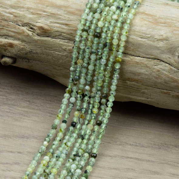 Cherry Tree Beads Prehnite 2mm Faceted Round Beads - 15 inch strand 