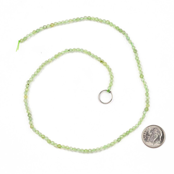 Cherry Tree Beads Prehnite 3mm Faceted Round Beads - 15 inch strand 
