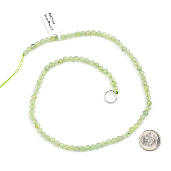 Prehnite 5mm Round Beads - 16 inch strand