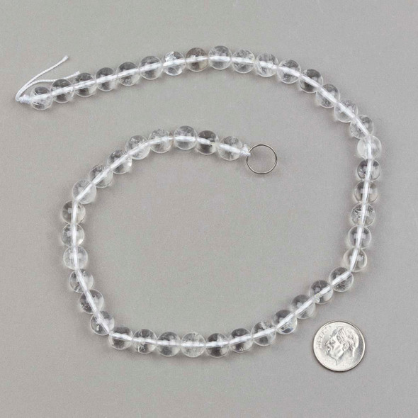 Cherry Tree Beads Clear Quartz 8mm Round Beads - 15 inch strand 