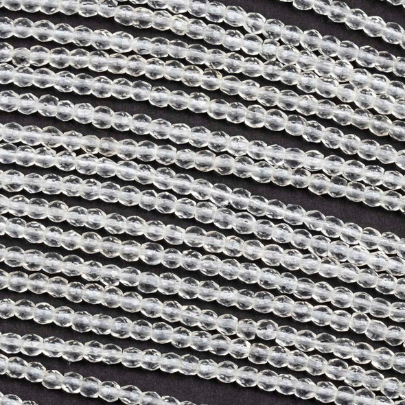Cherry Tree Beads Quartz 3mm Faceted Round Beads - 15 inch strand 