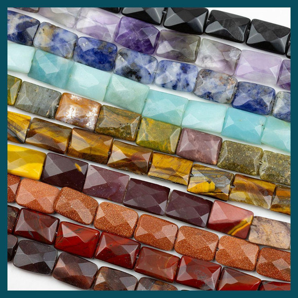 Cherry Tree Beads Gemstone Faceted 10x14mm Rectangle Beads - approx. 8 inch strand  Cherry Tree Beads Gemstone Faceted 10x14mm Rectangle Beads - approx. 8 inch strand