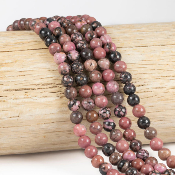 Cherry Tree Beads Rhodonite with Matrix 6mm Round Beads - 15 inch strand  Cherry Tree Beads Rhodonite with Matrix 6mm Round Beads - 15 inch strand
