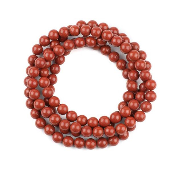 Red Jasper 8mm Mala Round Beads - 36 inch strand