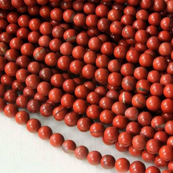 Cherry Tree Beads Red Jasper 4mm Round Beads - 15.5 inch strand 