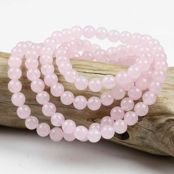Cherry Tree Beads Rose Quartz 8mm Mala Round Beads - 115 beads per strand