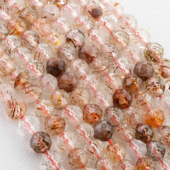 Cherry Tree Beads Red Rutilated Quartz 4mm Faceted Round Beads - 15 inch strand 