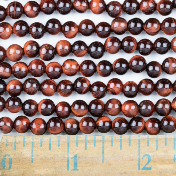 Red Tigereye 6mm Round Beads - approx. 8 inch strand, Set A