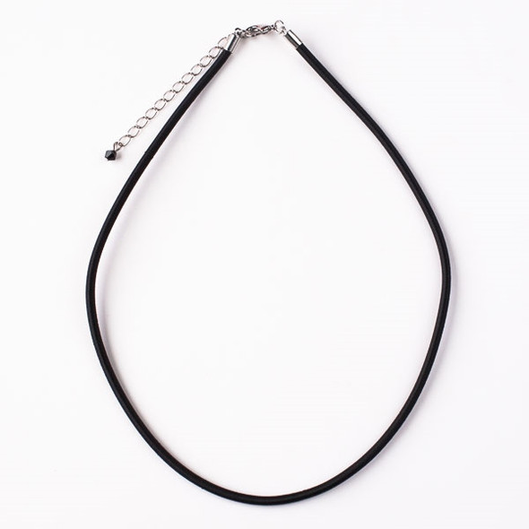 3mm Black Satin Cord Necklace - 16 inch