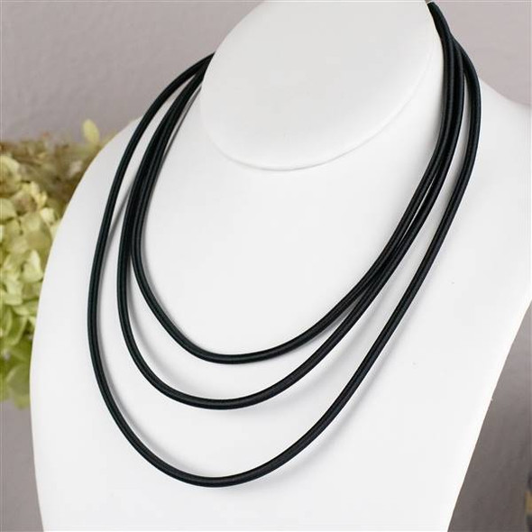 3mm Black Satin Cord Necklace - 20 inch