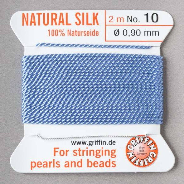 Griffin 100% Natural Silk Bead Cord - #10 (.90mm) Blue