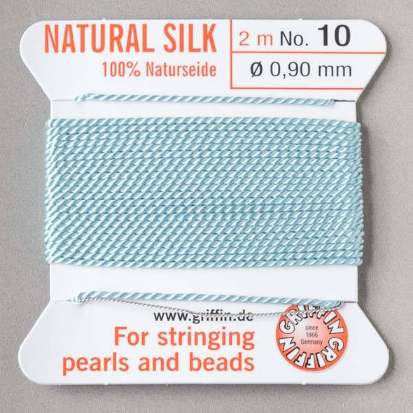 Griffin 100% Natural Silk Bead Cord - #10 (.90mm) Turquoise Blue