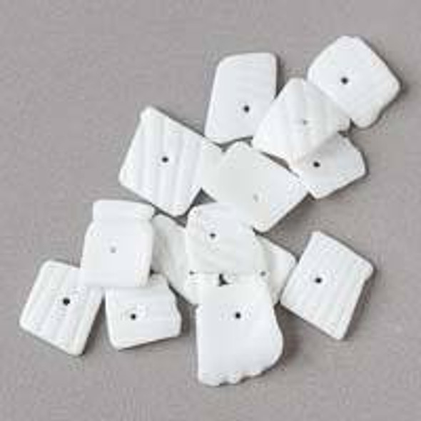 White Shell 10-12mm Square Heishi Beads - 16 inch strand