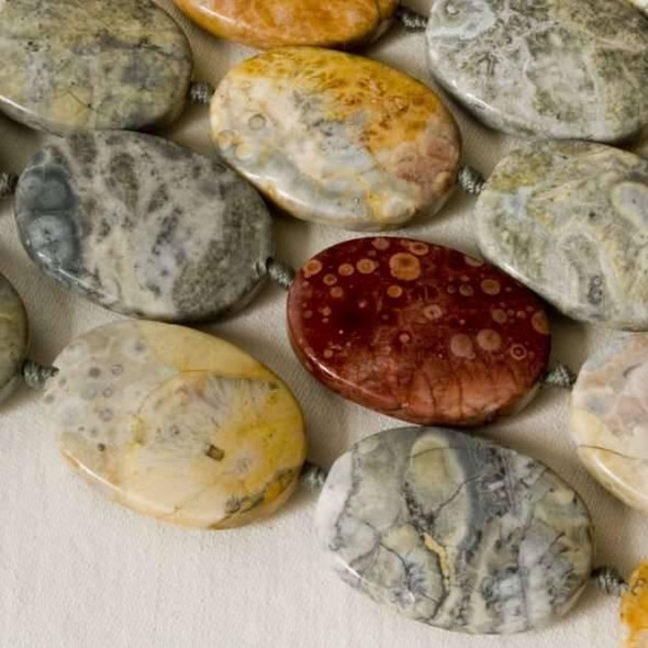 Cherry Tree Beads Sky Eye Jasper 18x25mm Knotted Oval 