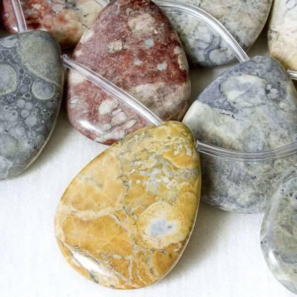 Cherry Tree Beads Sky Eye Jasper 30x40mm Top Drilled Teardrop 