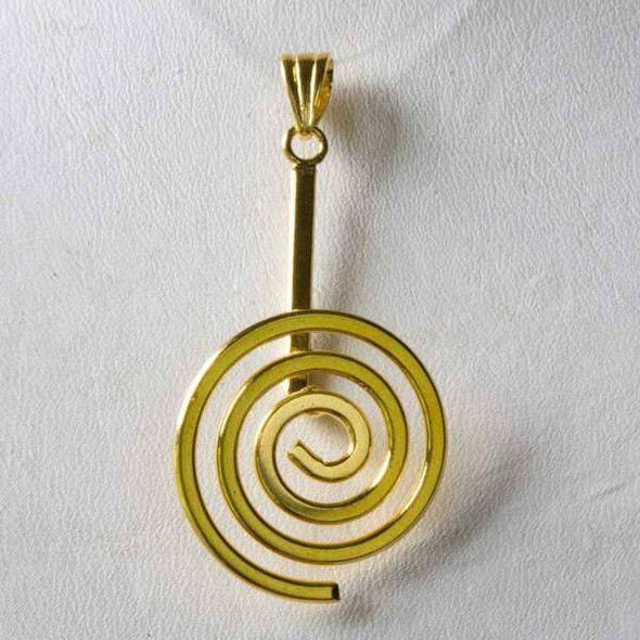 23x48mm Gold Large Spiral Donut Bail with Grooved Bail
