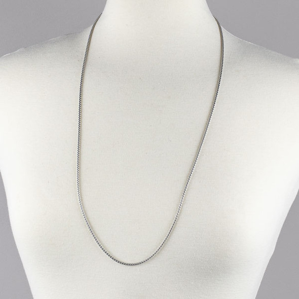 Silver Stainless Steel 2mm Cable Chain Necklace - 32 inch, SS03s-32