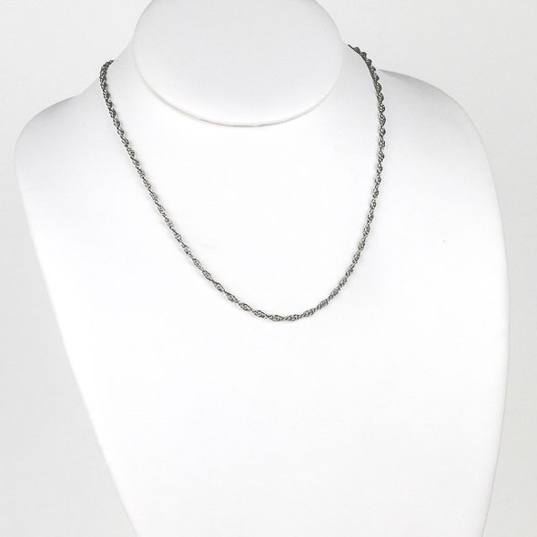 Silver Stainless Steel 2.5mm Rope Chain Necklace - 18 inch, SS05s-18