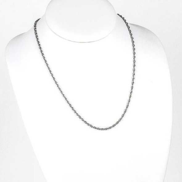 Silver Stainless Steel 2.5mm Rope Chain Necklace - 20 inch, SS05s-20